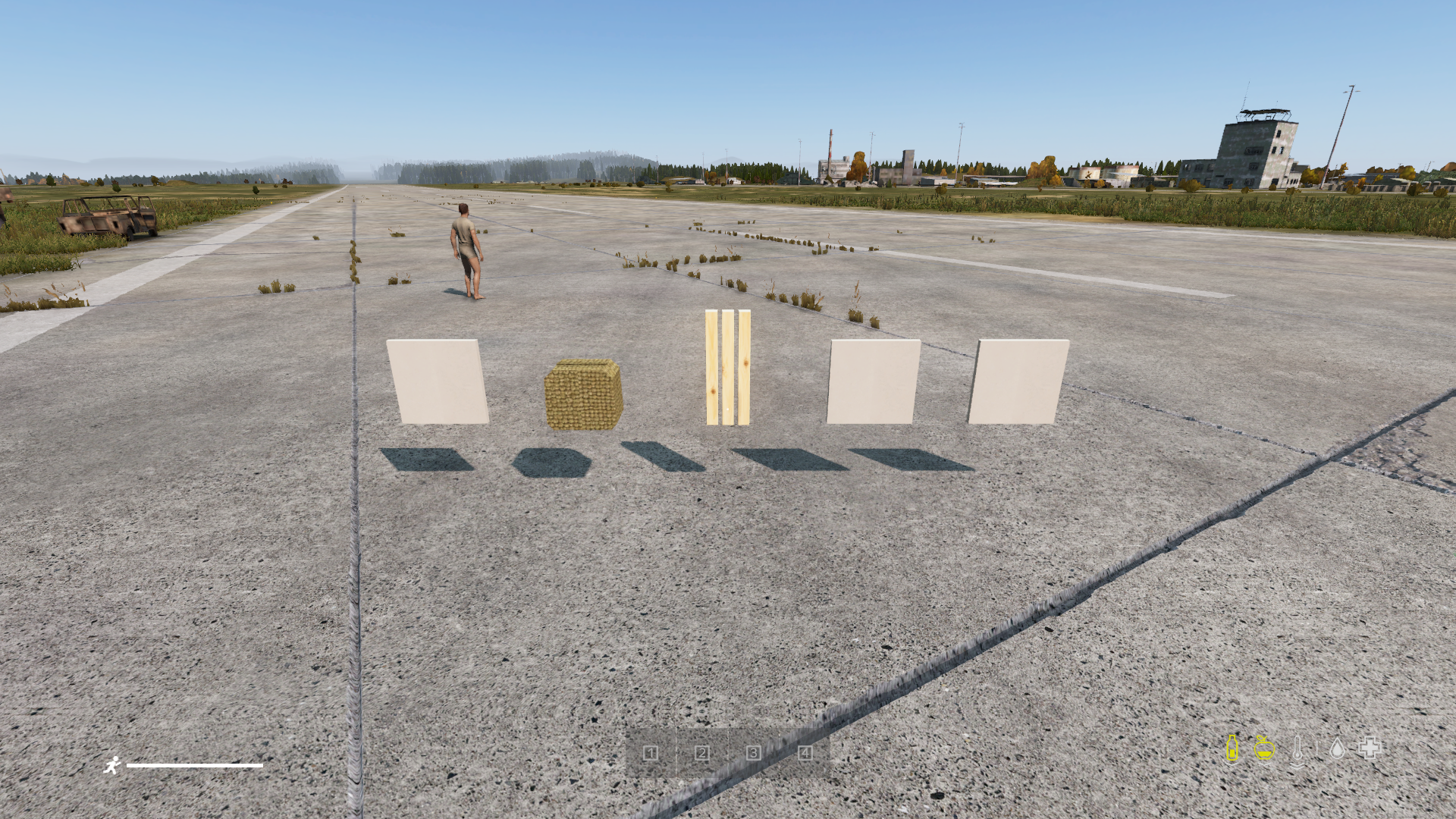 In-game sheetrock, cement, steel stock, glass panel and wallpaper items