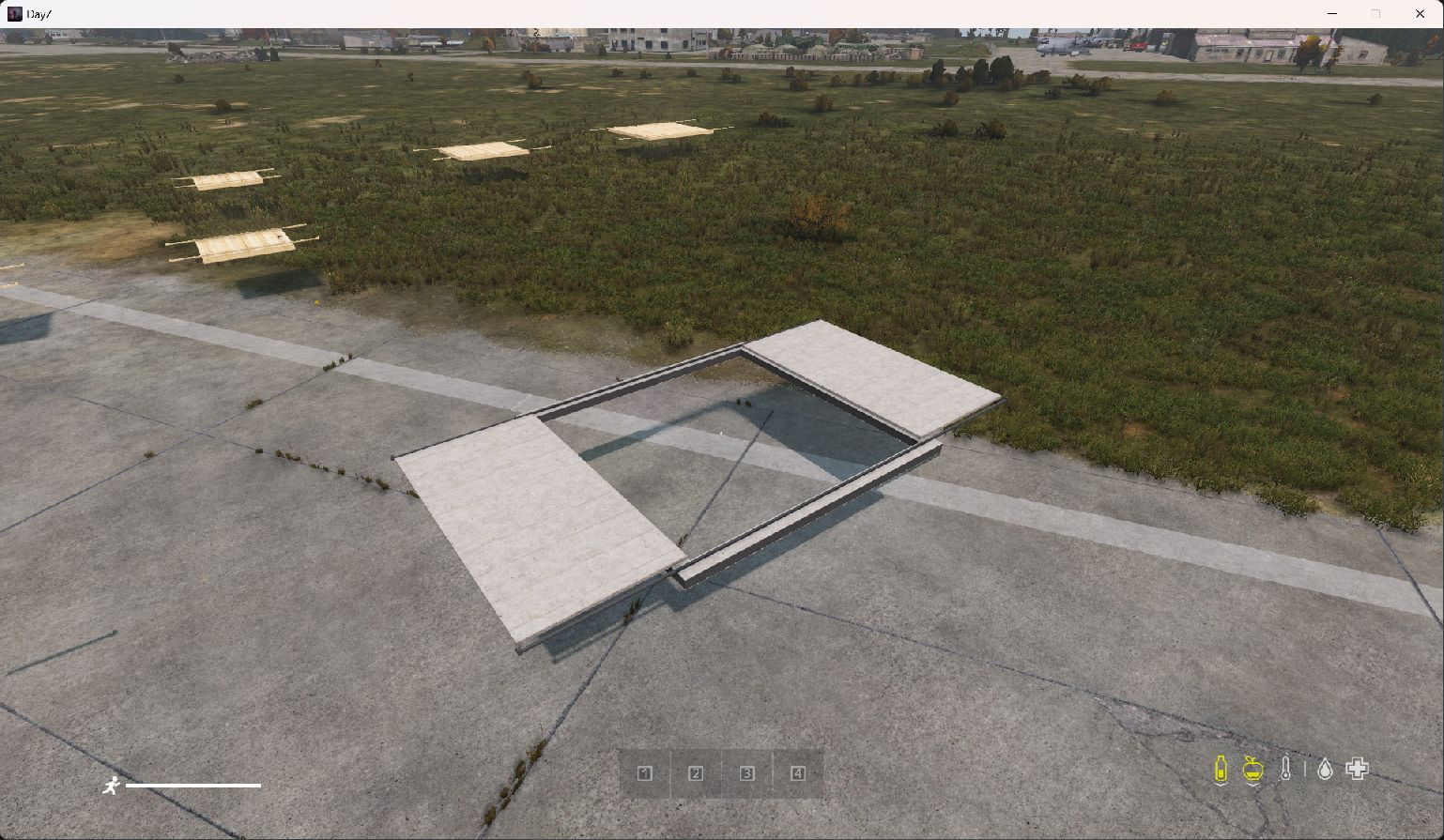 Actual DayZ screenshot: Concrete / open